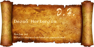 Dezső Hortenzia névjegykártya